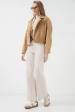 0717 Women's Short Cashmere Jacket - Biscuit