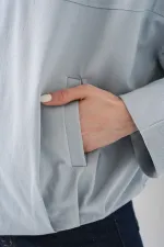 Blouson bomber en jean pour femme 0737 - Bleu