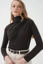 Chemisier Sandy 925 à fronces - Marron