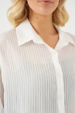 Chemise longue oversize pour femme 20320 - Blanc