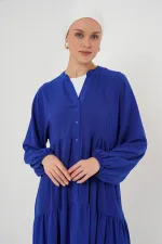 2527 Women's Long Hijab Dress - Saxe 2527 Women's Long Hijab Dress - Saxe