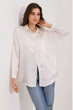 Chemise oversize en satin beige (réf. 3985)