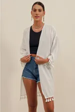 Kimono à volants 5833 - Blanc