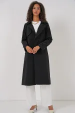 5938 Double-Breasted Trench Coat - Black