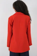 Women's Double-Breasted Blazer Jacket 0722 - Brick Women's Double-Breasted Blazer Jacket 0722 - Brick
