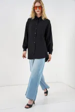 Women's Textured Oversize Tunic 5989 - Black Women's Textured Oversize Tunic 5989 - Black