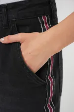 Kadın Baggy Kot Pantolon 6700 - Siyah