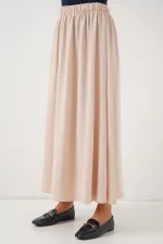 Kadın Uzun Ayrobin Etek 8050 - Bej