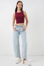 Kadın Yüksek Bel Kot Pantolon 30081 - Buz Mavi