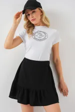 Kadın Ayrobin Mini Etek 8054 - Siyah