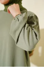 Ensemble tunique verte pour femme, pantalon et bas 6663