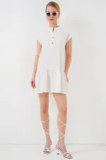 2425 Linen Mini Dress - Ecru