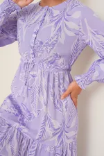 Robe hijab à motifs 2145 - Lilas Robe hijab à motifs 2145 - Lilas