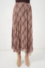 Women's Asymmetrical Chiffon Skirt 8056 - Mink