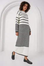 Robe longue tricotée blanche 15890