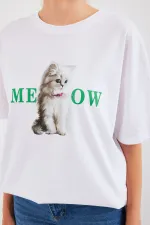 T-shirt oversize imprimé 4319 - Blanc