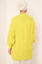 15768 Hijab Knitwear Cardigan - Yellow