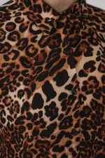 3721 Grafik Desenli Gömlek - C. Kahverengi