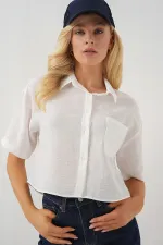 T-shirt court à manches courtes pour femme 20341 - Blanc