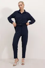 6593 Oversize Two-Piece Set - Navy Blue