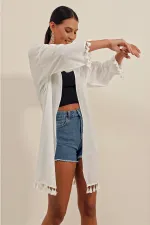 Kimono à volants 5833 - Blanc