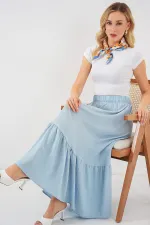 Jupe longue tricotée 1886 - Bleu clair