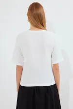 T-shirt basique en maille imprimée 911 - Orange