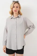 Chemise basique longue oversize 3900 - Gris clair