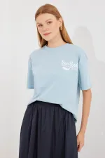 T-shirt basique imprimé 4318 - Bleu