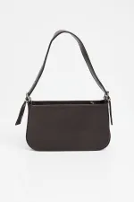 010172 Plain Baguette Shoulder Bag - Brown