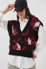 15923 Kadın Oversize Triko Süveter - Siyah