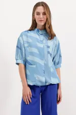 Chemise oversize à motifs 20226 - Bleue