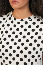 Women's Short-Sleeve Polka Dot Blouse 40009 - White