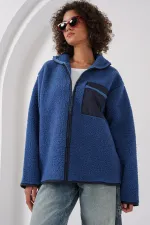 55446 Veste oversize zippée en peluche - Saks