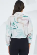 Chemise courte fluide oversize en satin pour femme 906 - Menthe