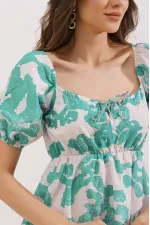 Robe évasée en popeline 2351 - Vert menthe