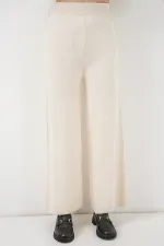 Women's Embroidered Knitwear Cardigan Trousers Two-Piece Set 15963 - Ecru