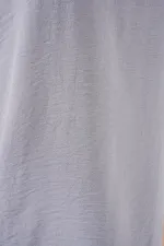 V Yaka Sıfır Kol Bluz 950 - Gri