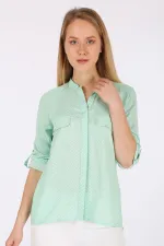 3455 Striped Shirt - Almond Green