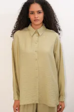 Women's Textured Shirt and Pants Two-Piece Set 6710 - Çağla Women's Textured Shirt and Pants Two-Piece Set 6710 - Çağla