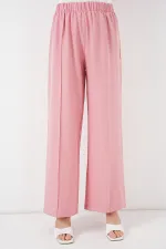 Kadın Keten Kimono İkili Takım 6727 - Gül Kurusu