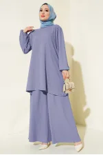Ensemble tunique et pantalon pour femme 6663 - Lilas