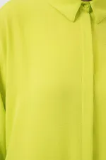 Kadın Uzun Gömlek Tunik 5945 - E.Yeşil