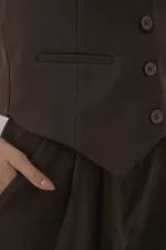 Women's Vest and Trousers Two-Piece Set 30091 - Brown