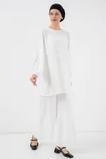 Ayrobin Tunik Pantolon Alt Üst Takım 6712 - Beyaz