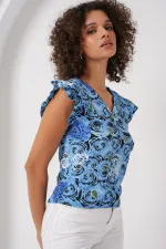 Chemisier tricoté 0430 - Bleu clair