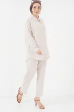 6593 Oversize Two Piece Suit - Cream