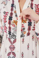 Robe hijab à motifs authentiques 2423 - Rouge Z.