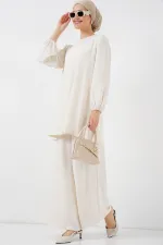Ayrobin Tunik Pantolon Alt Üst Takım 6712 - Ekru