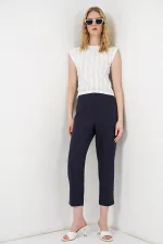 Women's Textured Sleeveless Knitted Stretch Blouse 991 - White